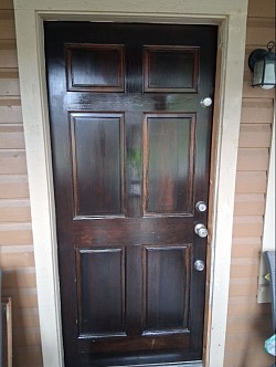 Applied three coats of clear coat to this beautiful original wood door