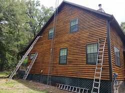 Cleaned and re-stained this beautiful home